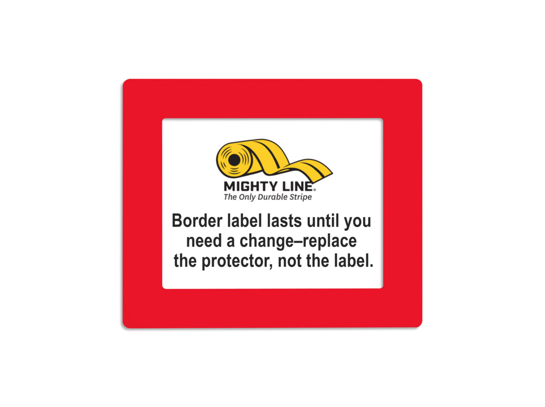 Mighty Line Shield Label Protectors, Red, 12.5