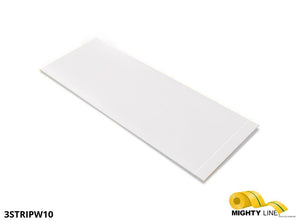 Mighty Line, White, 3" by 10" Segments, Peel and Stick 10" Strips