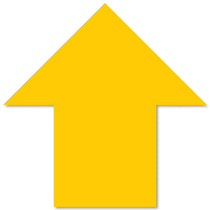 5.5" x 5.5" Yellow Solid Color Mighty Line Arrows - 50 PK