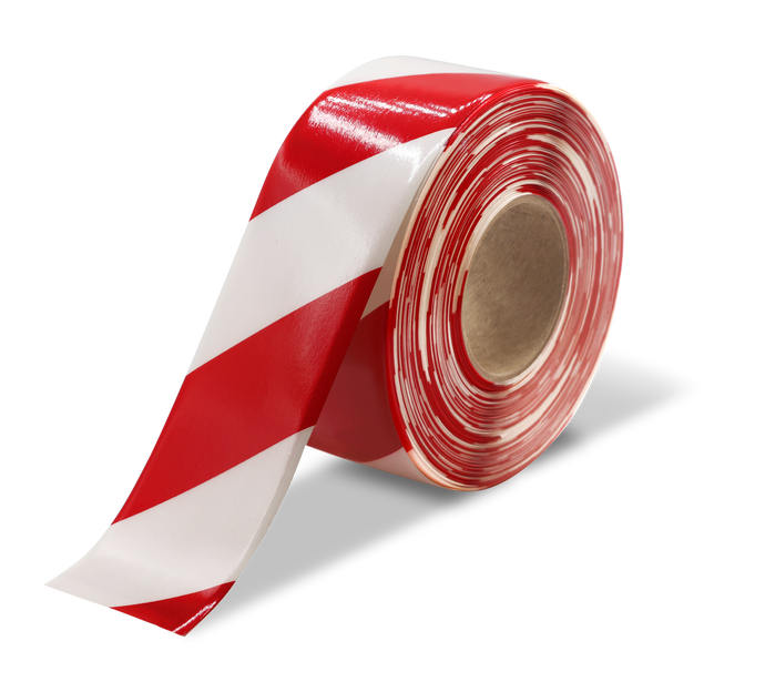 Red and White Ultra Durable Chevron/Hazard 30 MIL Floor Tape, 3