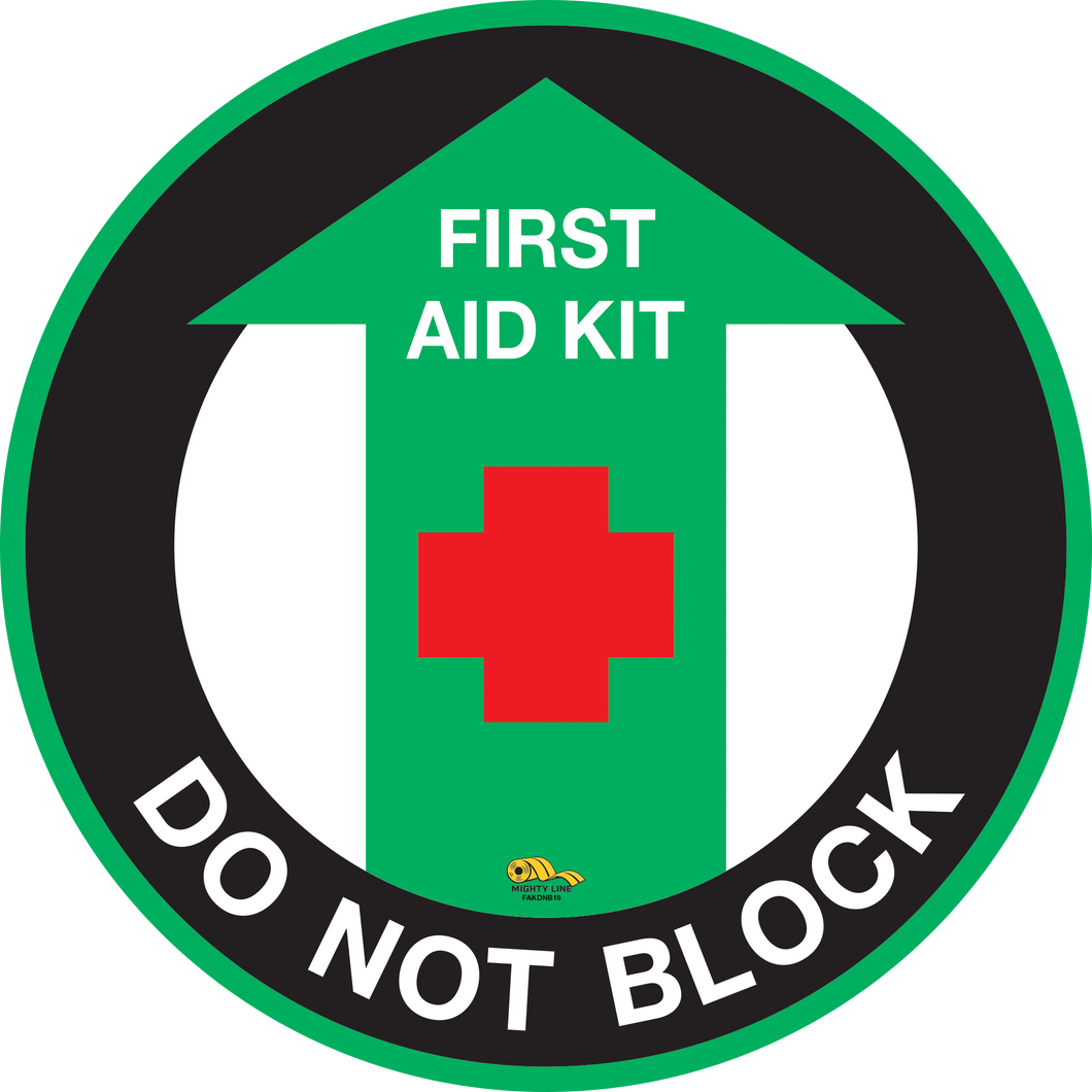 Mighty Line First Aid Do Not Block Floor Sign, 16 inch size