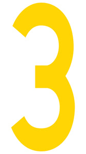 Mighty Line 3 Number Floor Marker Adhesive, 4.5"x10" size, pack of 10