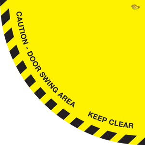 36" Caution Door Swing Area Yellow Floor Sign