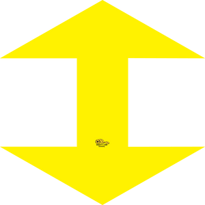 Yellow Double Arrow Up and Down, 24" Floor Sign