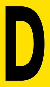 Mighty Line YELLOW Die Cut Location Markers - Letter D - Pack of 10