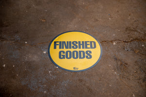 Finished Goods, Mighty Line Floor Sign, Industrial Strength, 12" Wide