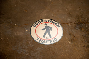 Pedestrian Traffic Floor Sign - Floor Marking Sign, 24"