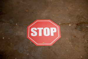 Stop Sign Modern Floor Sign - Floor Marking Sign, 24"