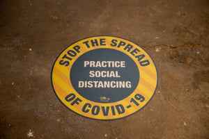 Virus Prevention Floor Sign, Stop the Spread Floor Sign, Peel and Stick 16 inch Wide