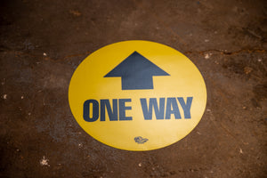 Mighty Line 12" One Way Floor Sign, Yellow
