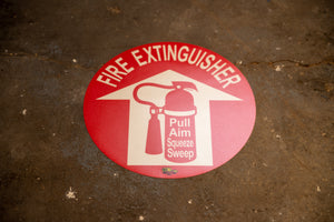 12" Fire Extinguisher Pull Aim Squeeze Sweep Floor Sign