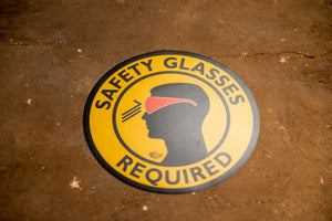 Yellow Safety Glasses Required, 16" Floor Sign