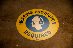 24" Hearing Protection Required Floor Sign
