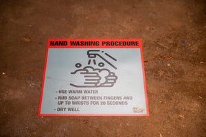 16" Hand Washing Instructions Floor Sign