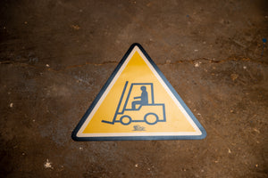 Forklift Crossing with Driver - Floor Marking Sign, 16"