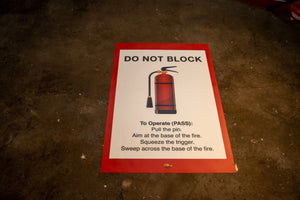 Mighty Line Do Not Block Fire Extinguisher Sign - 1 Sign - Floor Marking