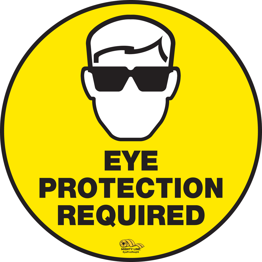 Eye Protection Required - Floor Marking Sign, 24