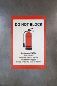 Mighty Line Do Not Block Fire Extinguisher Sign - 1 Sign - Floor Marking