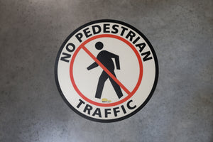 No Pedestrian Text Floor Sign - Floor Marking Sign, 16"