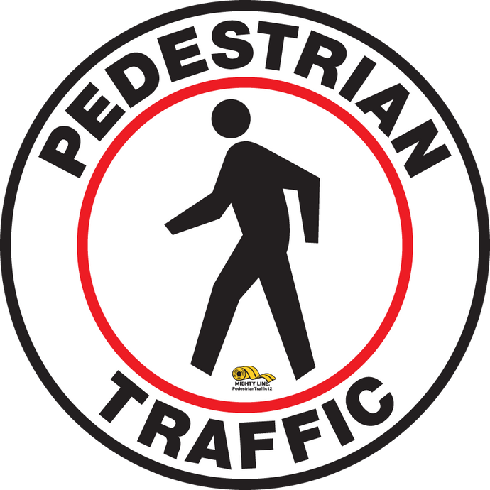 Pedestrian Traffic Floor Sign - Floor Marking Sign, 12
