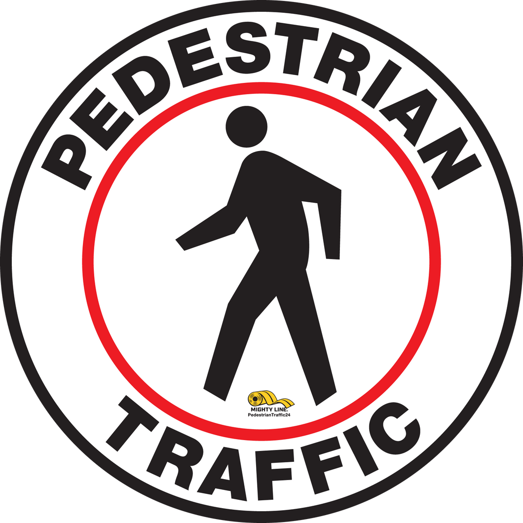 Pedestrian Traffic Floor Sign - Floor Marking Sign, 24