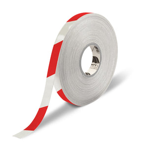 Mighty Line 1" White/Red Chevron Floor Tape - 50' Roll