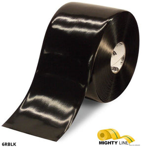 Mighty Line 6" BLACK Solid Color Tape - 100' Roll