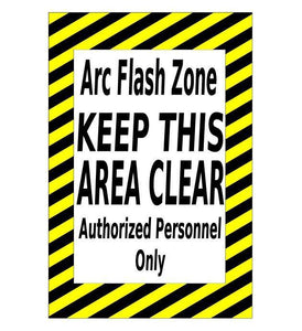 Electrical Hazard, Arc Flash Zone Keep Clear, 36"x42" Adhesive Floor Sign