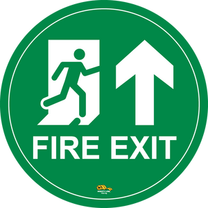 Fire Exit Green, 12" Floor Sign