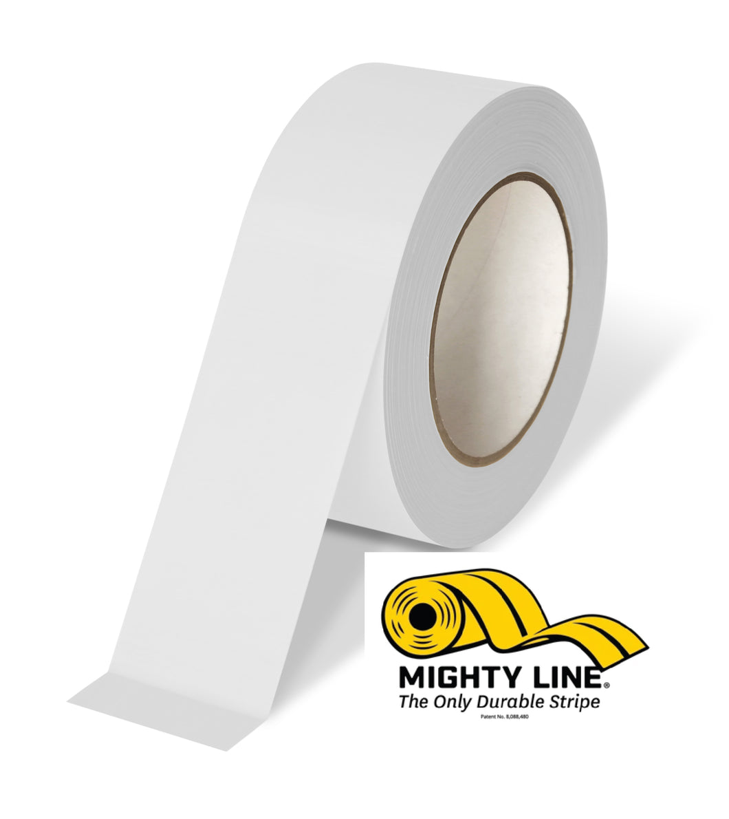 White FlexLine Temporary Flagging Tape - 6mil Thick, 2