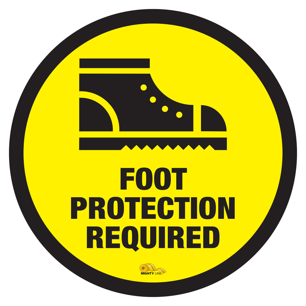 Foot Protection Required - Floor Marking Sign, 24