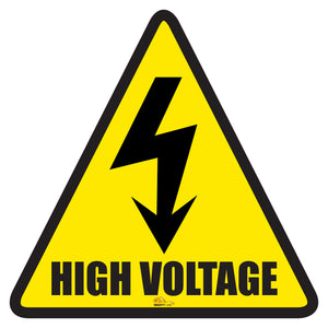 High Voltage Area Floor Sign - Floor Marking Sign, 12"