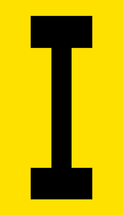 Mighty Line YELLOW Die Cut Location Markers - Letter I - Pack of 10