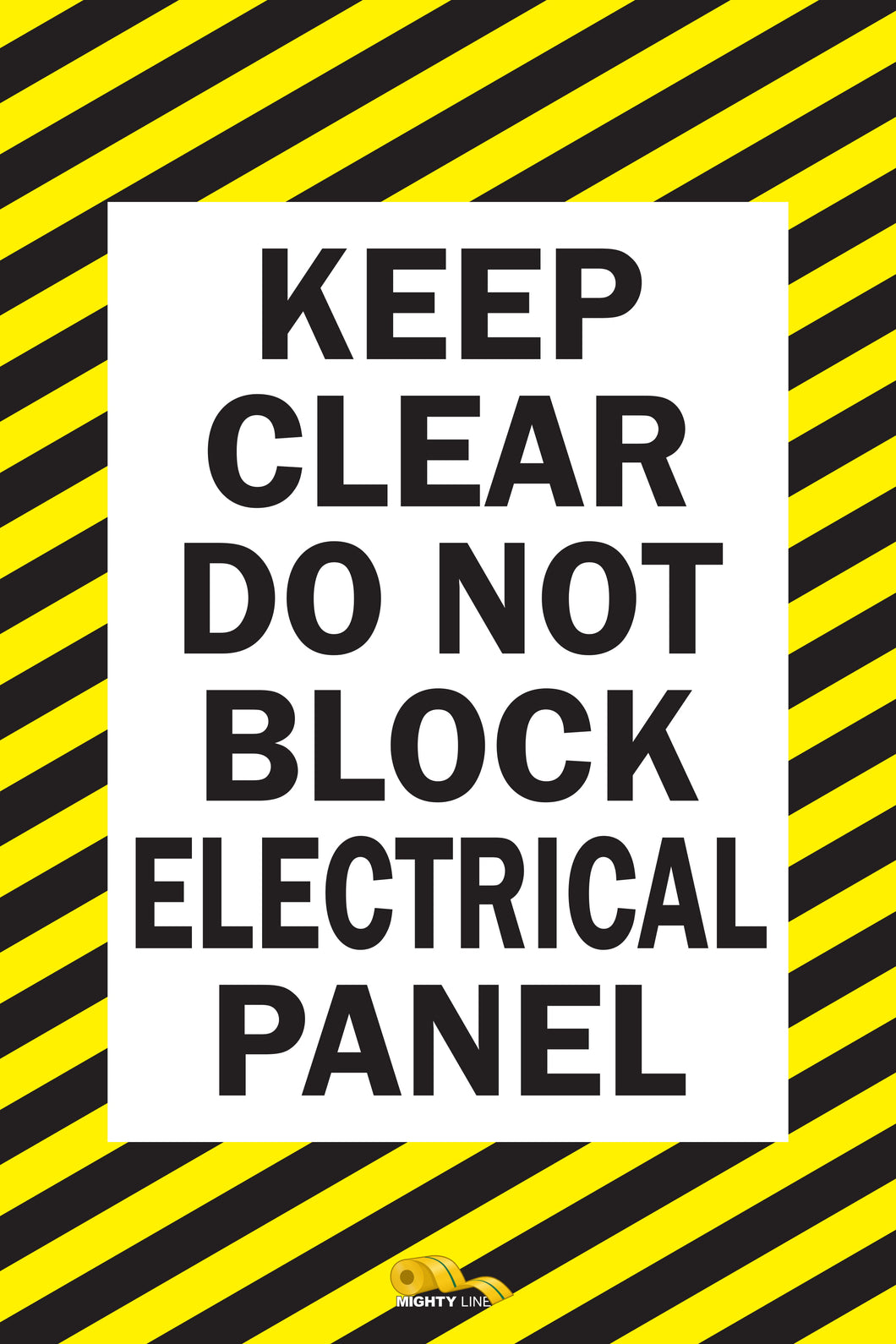 Keep Clear Do Not Block Electrical Panel, Mighty Line Floor Sign, Industrial Strength, 36x42