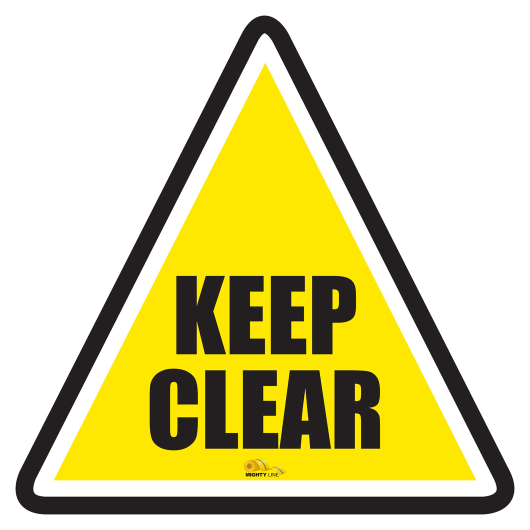 Keep Clear Triangle Floor Sign - Floor Marking Sign, 16