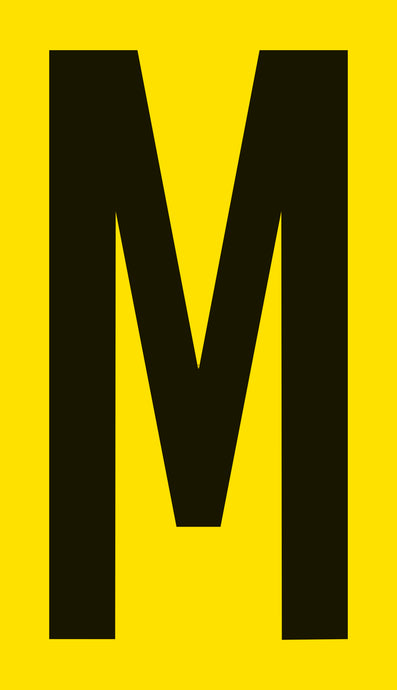 Mighty Line YELLOW Die Cut Location Markers - Letter M - Pack of 10