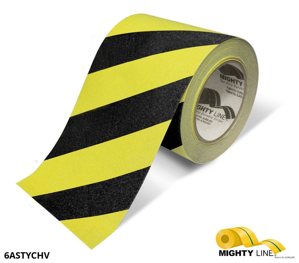 6 Inch Wide Black and Yellow Anti-Slip Tape – 60’ Roll