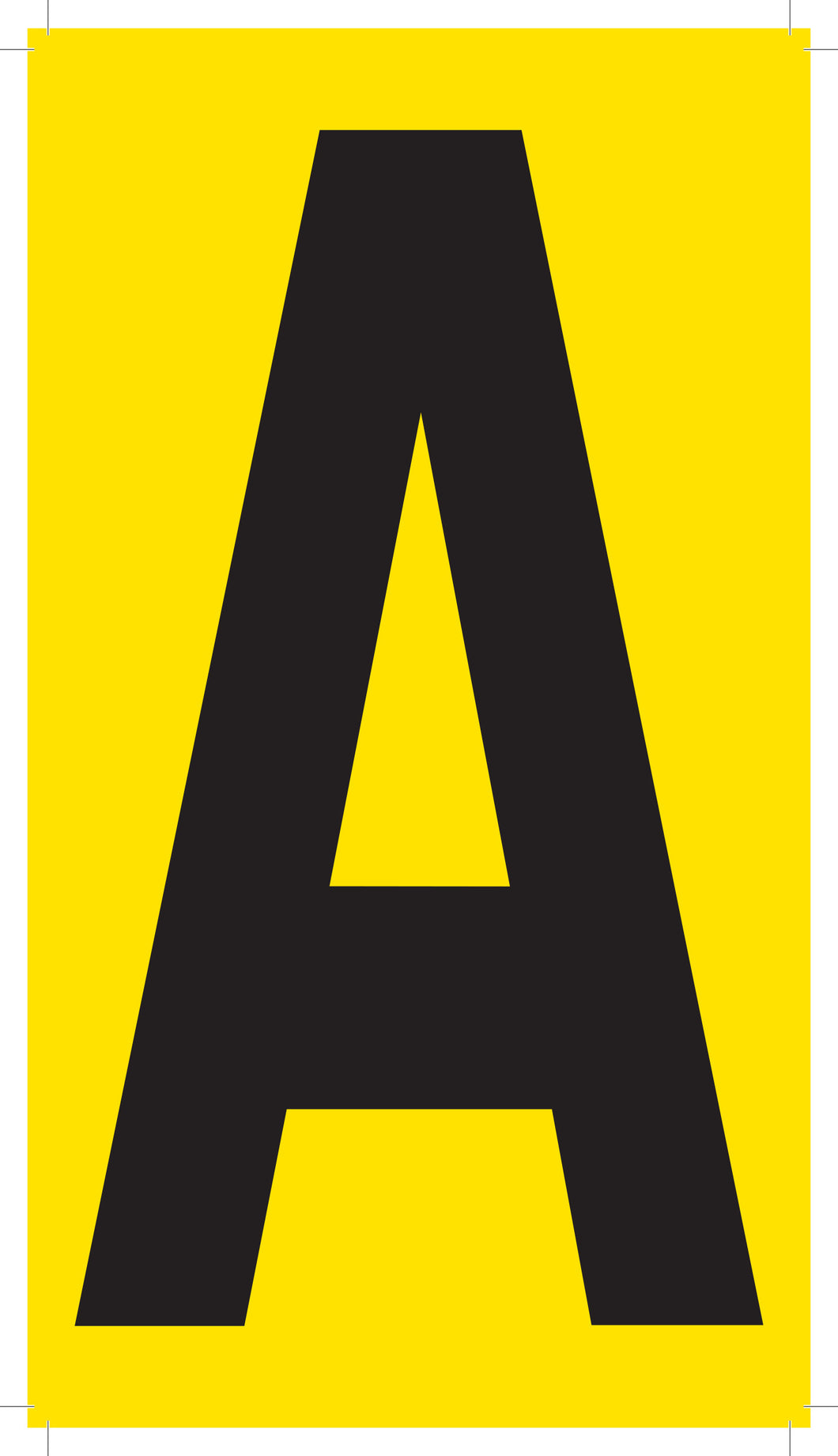 Mighty Line YELLOW Die Cut Location Markers - Letter A - Pack of 10