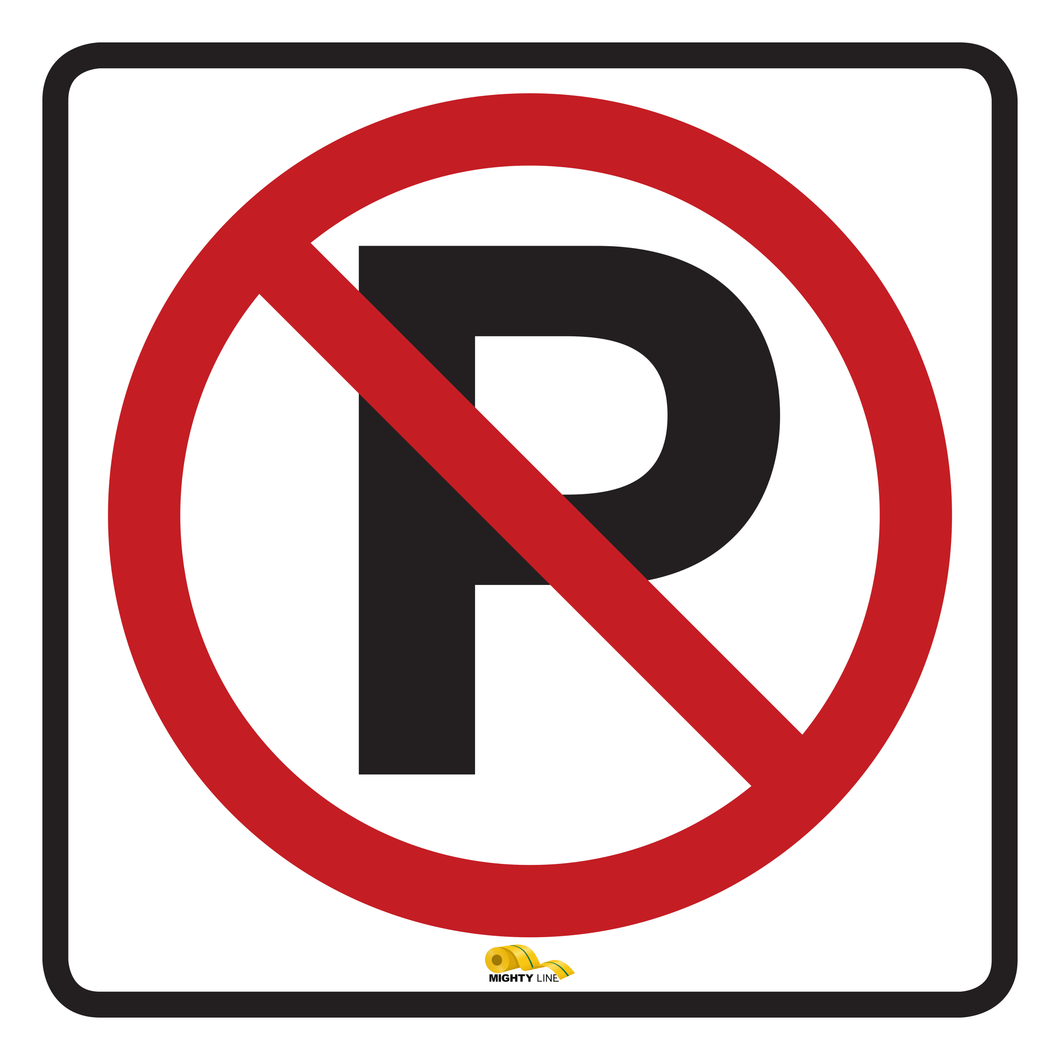 No Parking, Mighty Line Floor Sign, Industrial Strength, 36
