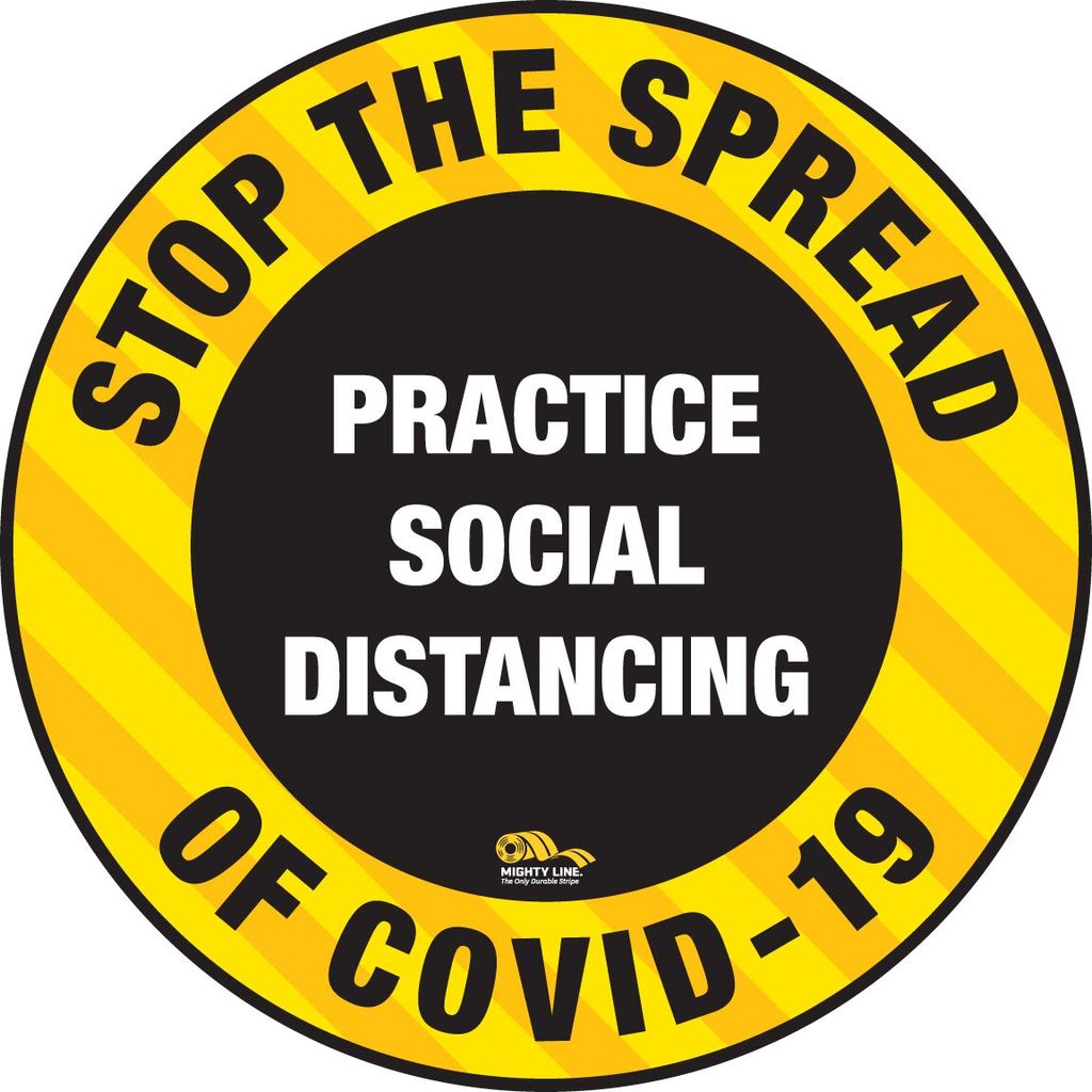 36 Inch - Stop The Spread Floor Sign - COVID-19 Floor Marking - Heavy Duty Sign