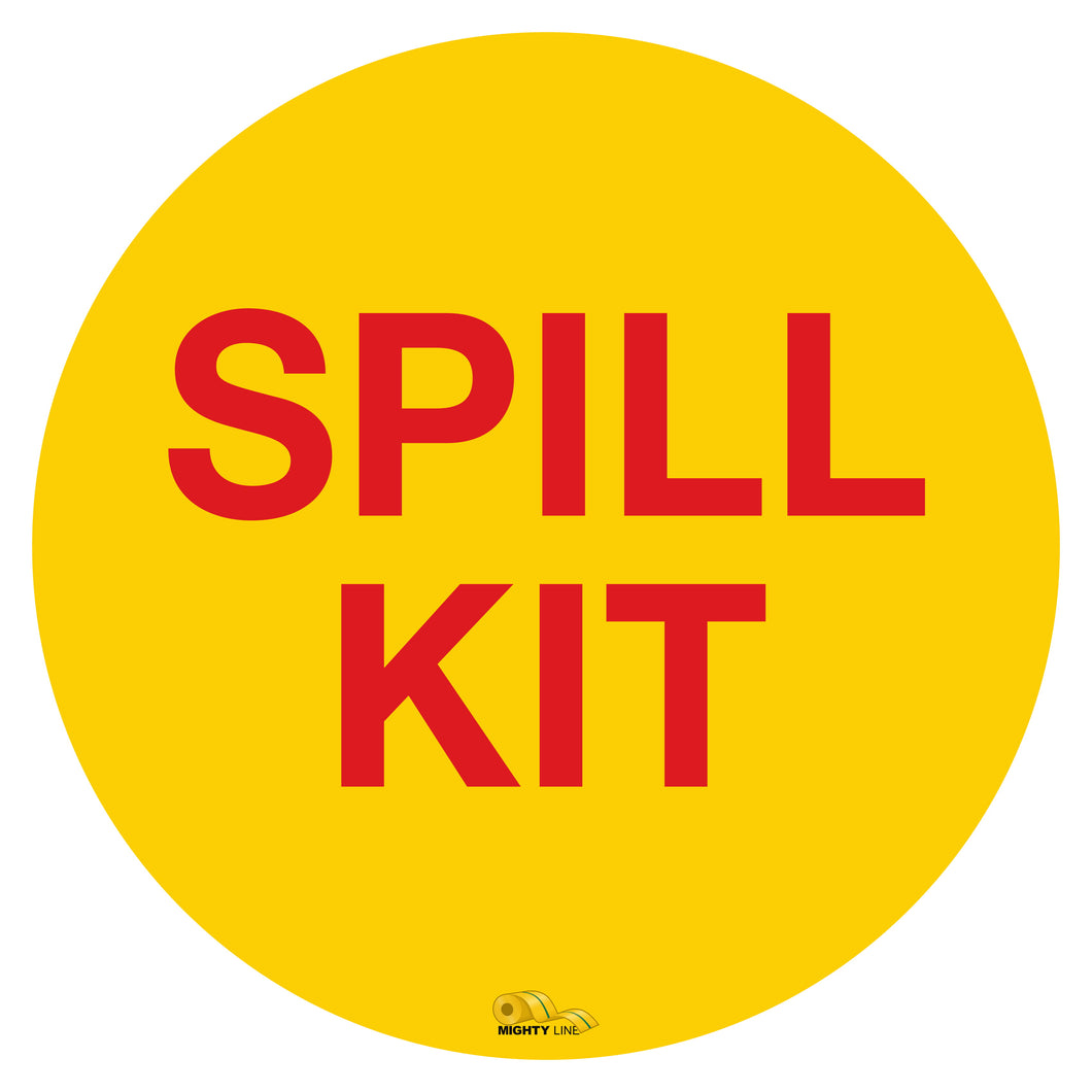 Spill Kit, Mighty Line Floor Sign, Industrial Strength, 12