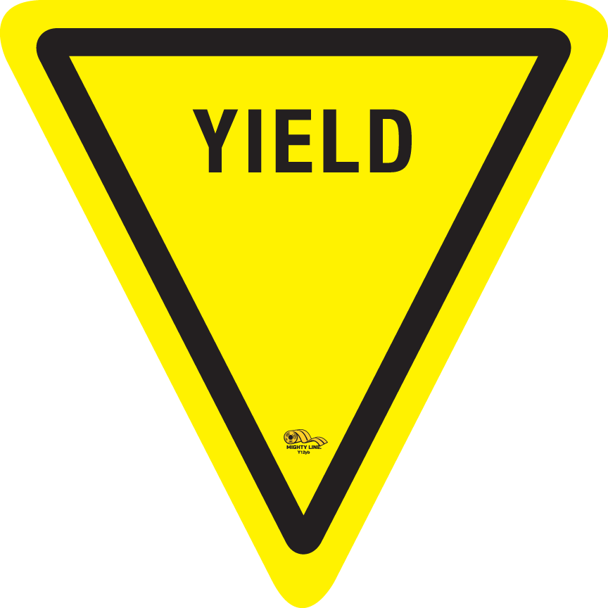 12 Inch - Yield - Yellow and Black Floor Sign