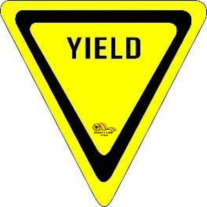 16 Inch - Yield - Yellow and Black Floor Sign