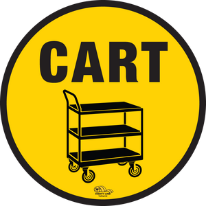 12 Inch - Push Cart Mighty Line Floor Sign, Industrial Strength