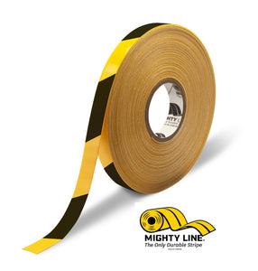 Mighty Line 1" Yellow/Black Chevron Floor Tape - 50' Roll