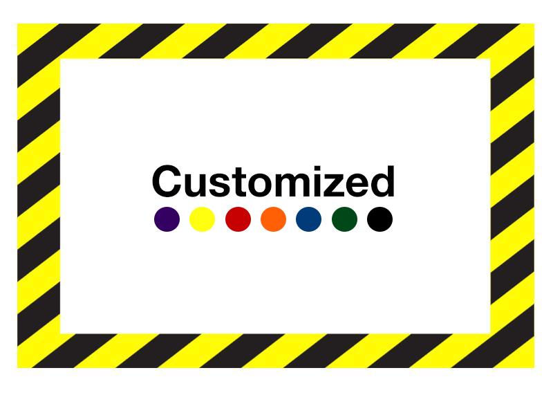 Customized - Horizontal Rectangle Shape Floor Sign With Black Diagonal