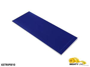 6 Inch Wide Mighty Line BLUE Segments - Floor Marking - 10" Long Strips - Box of 100